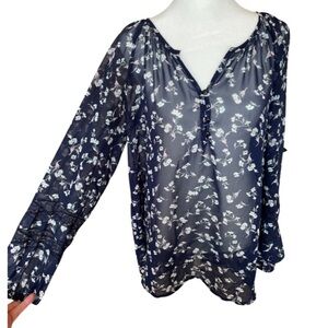 LC Lauren Conrad floral flowy blouse M